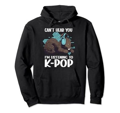 No puedo escucharte, estoy escuchando mercancía de K-pop de K-pop de Kpop Panther Sudadera con Capucha