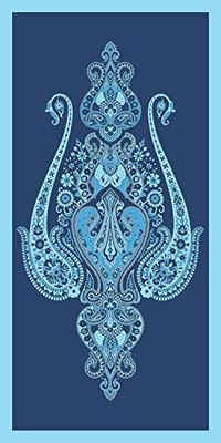 Bassetti RAGUSA strandlaken van 100% katoen in de kleur blauw B1, afmetingen: 90x180 cm - 9322115