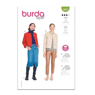 Burda Style Sewing Pattern B5870 - Cartamodello per giacca da donna