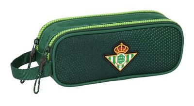 Safta Real Betis BALOMPIÉ Trousse Double pour Enfant, idéale pour Les Enfants d'âge Scolaire, Confortable et Polyvalente, qualité et résistance, 21 x 6 x 8 cm, Couleur Verte, Vert, Estándar,