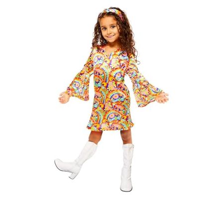 amscan Costume hippie arc-en-ciel pour fille 6-8 ans
