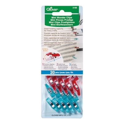 Clover Mini Wonder Clips, multicolorido, conjunto de 20