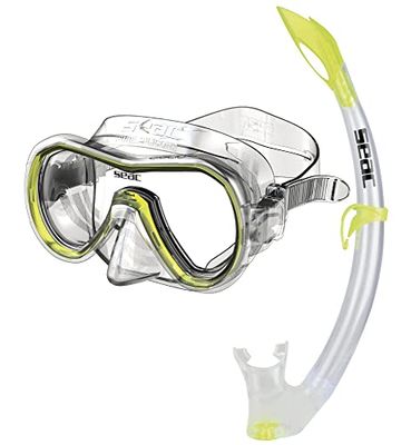 Seac Set Giglio MD Valve, Snorkelingset met Onderwatermasker en Snorkel met Wateraftapklep voor Meisjes en Jongens