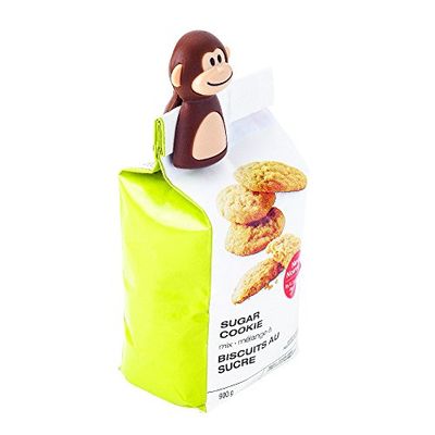 Joie Kitchen Gadgets - Set di 2 clip per borsa scimmia, colore: marrone/beige, 3 x 3 x 7 cm