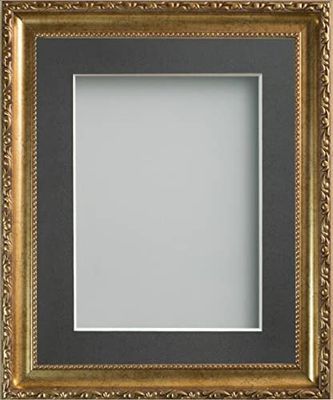 Frame Company Brompton Gold 24x20 inch Frame With Grey Mount for Image 20x16 inch *Choice of sizes* Fitted with Perspex