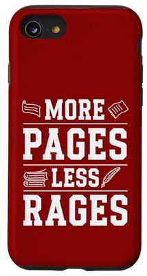 More Pages Less Rages Funny Bookworm Reading Case for iPhone SE (2020) / 7 / 8