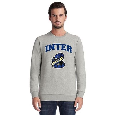 Inter Unisex-Vuxen Crew Neck Sweatshirt Officiell produkt, Exklusiv Tillbaka till Stadium-kollektion, 100% bomull, lämplig för alla svarta fans
