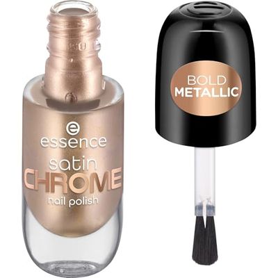 Essence Cosmetics Satin Chrome Nagellack, Täckande, Snabbtorkande, Högpigmenterat, Metallisk, 8 ml