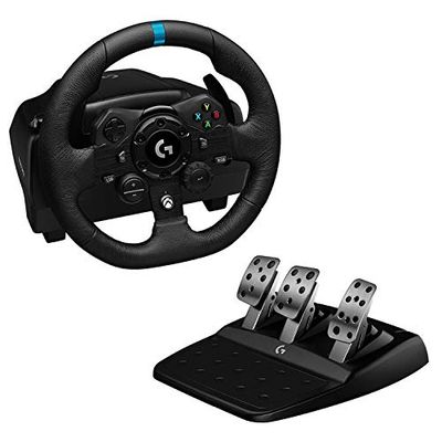 Volante de Carrera y Pedales Logitech G923 USB para Xbox One y PC, Enchufe inglés Tipo G - Negro