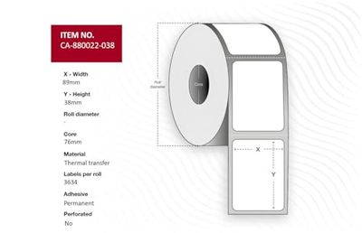 Capture 89 x 38 mm, Core 76 mm. Marca termica