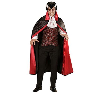 Widmann - Vampierkostuum, shirt met vest en jabot en cape, Halloween, carnaval, themafeest