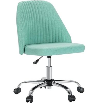 Sweetcrispy Chaise de Bureau sans accoudoirs Moderne en Tissu pour la Maison, Le Bureau, la Maison, la Maison, la Chaise de Bureau avec roulettes, réglable, pivotante pour Les Petits espaces