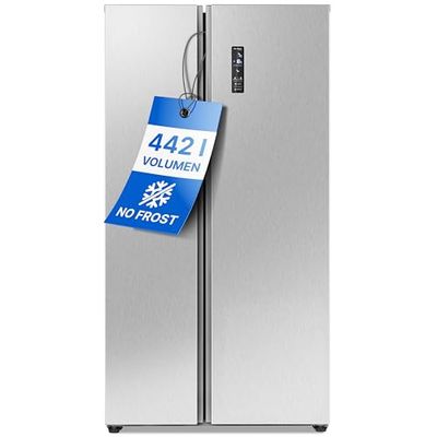 Bomann® Side by Side Cool Freezer Combination, No Frost, 442 L Capacity, Fridge with MultiAirflow Technology, Consumption 287 kWh per Year, SBS 7344 inox
