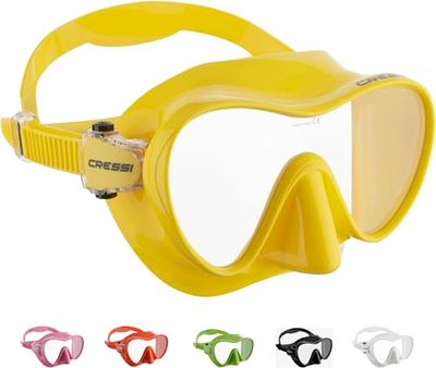 Cressi F1 Mask, Óculos de mergulho monolente, tecnologia Frameless, Talla única