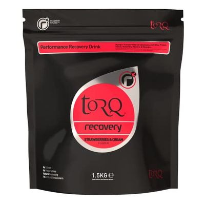 Torq Recovery Drink Strawberries & Cream - Rapid Recovery Drink Powder -Whey Protein Isolate/Glutamine/Ribose - Post Workout Protein Powder, 11.5 g of Protein, 30 Servings - 1.5kg