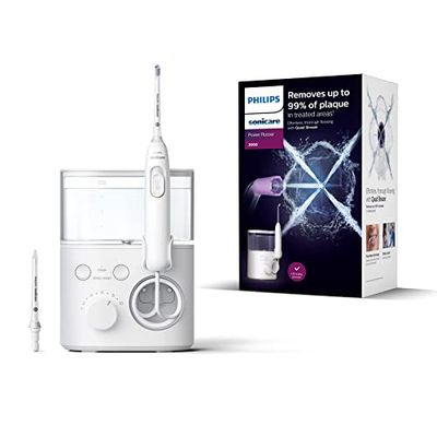 PHILIPS Sonicare Power Flosser 3000, mundusch med Quad Stream-teknik, (modell HX3711/20) Vit