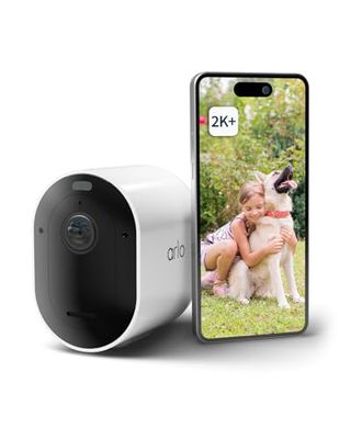Arlo Pro 5 Camara de Vigilancia WiFi Exterior 2K, Camara Vigilancia WiFi Interior, Sensor de Movimiento, Alarmas Para Casa, Visión Nocturna Color, Sirena, Prueba Arlo Secure Incluida, 1 Cámara, Blanca