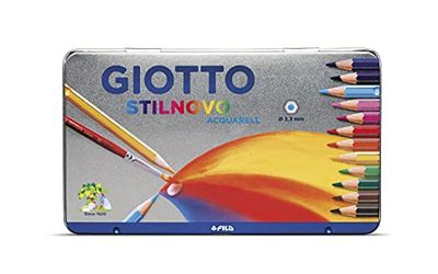 Giotto Stilnovo Acquarell Lápis de cores aguarela estojo de metal 12 unidades.