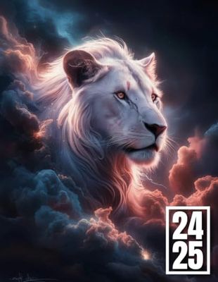 Agenda Scolaire 2024 2025 Lion: Couverture Lion dans L'espace, Organiseur Scolaire 11 Mois de (Septembre 2024/Juillet 2025) pour Étudiants Collège, Lycée - Planificateur Journalier 1 Jour Par Page