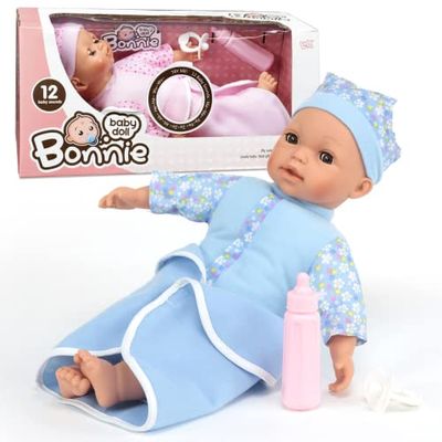 Jugatoys -81299 baby met deken 30 cm 12 geluiden, meerkleurig (Juinsa 81299)