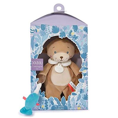 Doudou et Compagnie - La Colina de los pájaros - Ma Petite louloutre - Doudou Nutria - Beige - 27 cm - Regalo de Nacimiento - Bonita Caja Nido - DC4050