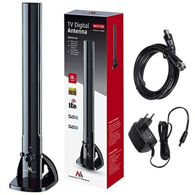 Maclean MCTV-930 - Antena para televisão (HDTV, DVB-T2, DVB-T, LTE, Dab, UKW, 100 dBμV, terrestre digital)