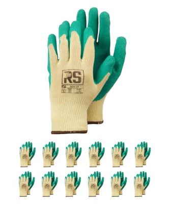 RS SAFE EX/guanti di montaggio guanti in lattice su inserto in cotone/taglia 11, 12 paia/beige verde/guanti da lavoro