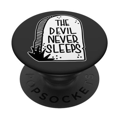 El diablo nunca duerme lápida Blackwork Minimal PopSockets PopGrip Intercambiable