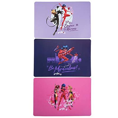 Turbofée 533065 Miraculous-Set di 6 tovagliette (3 Decorazioni), Plastica