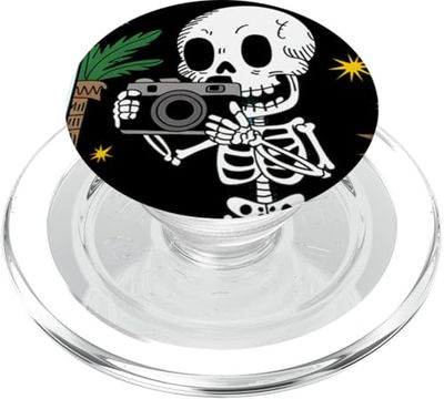 Nighttime Skeleton Photographer Tarot Design PopSockets PopGrip para MagSafe