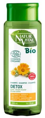 NaturVital Champô Bio Detox | champô micelar purificante, com extratos de calêndula e marshmallow, 300 ml