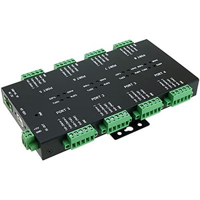 BeMatik - Industriell 8-port opto-isolerad USB 2.0 till RS232 RS422 RS485-adapter
