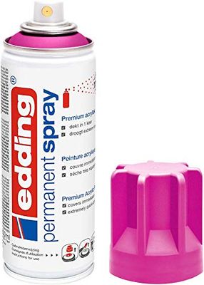edding 5200 spray permanent - telemagenta mat - 200 ml - peinture acrylique pour peindre ou décorer verre, métal, bois, céramique, plastique, toile - peinture acrylique en aérosol