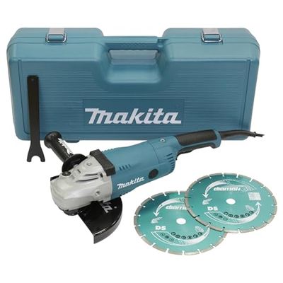 Grinder angular Makita, (no caso inclui 2 discos de diamante de 230 mm), GA9020RFK3
