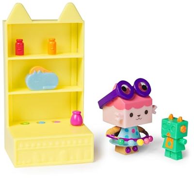 Gabby’s Dollhouse, Celebration Series Baby Box Cat Bobble Figure with Dollhouse Furniture and Accessories, Kids’ Toys for Girls & Boys Aged 3 and Up