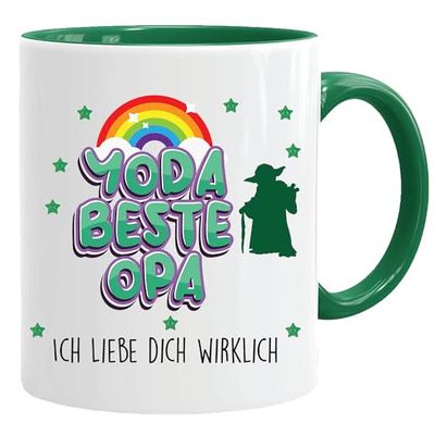 Tasse avec inscription en allemand « Yoda beste Opa. Ich liebe dich wirklich » Yoda, Baby Yoda, tasse de bureau, tasse à café amusante, tasse grand-père, tasse en faïence, tasse grand-père, tasse pour