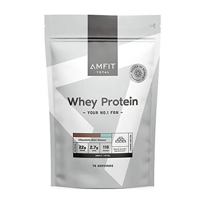 Marque Amazon - Amfit Nutrition Protéines de Lactosérum, Saveur Menthe Chocolat, 75 portions, 2.27 kg (Lot de 1)