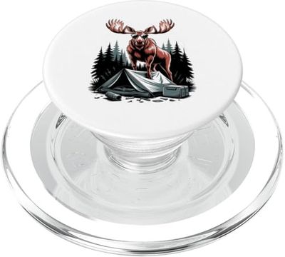 Retro Alce Gafas Tienda Camping Campamento Campista PopSockets PopGrip para MagSafe