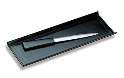 Läufer 31036 Ambiente Modena - Bandeja para bolígrafos, de piel auténtica, 22 x 11 cm, color negro