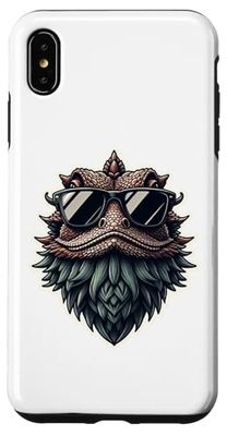Dragon barbu cool avec motif de lunettes de soleil tête Coque pour iPhone XS Max
