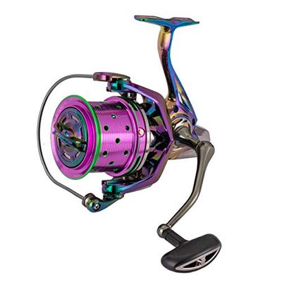 Diwa Spinning Visserijmolens 60 LBS Max Drag Power 18+1 Roestvrij BB Metal Body Casting Visserijwiel 8000 10000 12000 Spool Series Zoetwater Zoutwater Big-Game Surf Ultra Smooth Spinning Reel(8000)