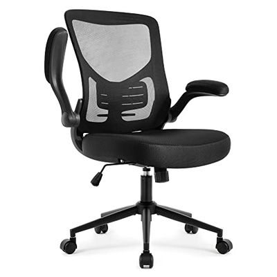 IntimaTe WM Heart WY21A03 Bureaustoel, ergonomische bureaustoel, stoel met verstelbare armleuning, ademende bureaustoel, draaibare stoel, in hoogte verstelbaar, 60 x 60 x 105.5 cm,grijs (zwart)