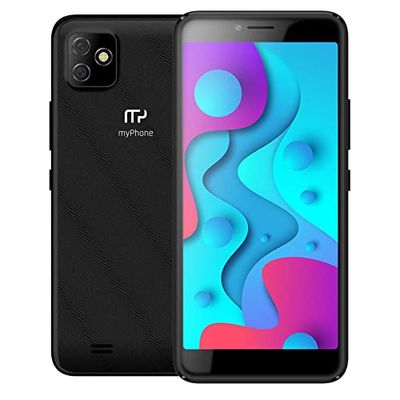 Smartphone myPhone Fun 9, Écran de 5,45 Pouces, écran Large, 2800 mAh, Appareil Photo 8 Mpx, Réseau 4G LTE, 2 Go de mémoire vive, Mémoire Interne de 16 Go, Android 11 go Edition, Double SIM, GPS