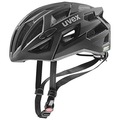 uvex Race 7, capacete performance seguro unissexo, ajuste de tamanho individualizado, proteção contra impactos, preto, 56-61 cm