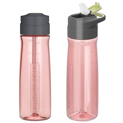 TITIROBA TKK - Borraccia con cannuccia, 700 ml, a prova di perdite, per bambini, in Tritan, per asili, scuole, sport, rosa 1009