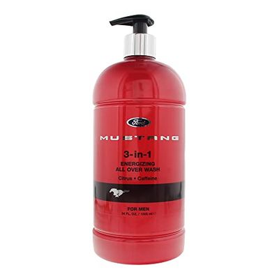 Mustang 3-In-1 Invigorating Body Wash 1000 ml Red
