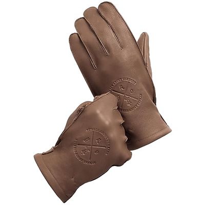 BROGER Alaska Men's Motorcycle Gloves, Cowhide Leather, Outer Seams, Breathable Mesh Lining, Support for Touch Screens