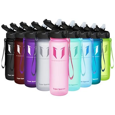 Super Sparrow vattenflaska med sugrör – 1 000 ml – giftfri BPA-fri tritan sportvattenflaska – läckagesäker gymflaska