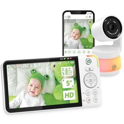 LeapFrog LF925HD babyfoon met camera, 720p, 5-inch HD-kleurendisplay Slimme babyfoons, babyfoon met kantel/draaibare camera en app, videobabyfoon met wifi, temperatuur-/vochtigheidssensor