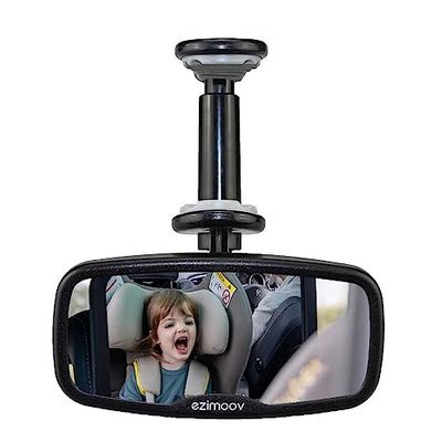 EZI MIRROR CLIP - Rétroviseur à clipser sur rétroviseur avant, ajustable, en plastique recyclé, pour surveiller les sièges arrière sans détourner les yeux de la route